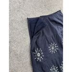 Loft Ann Taylor  Petites 2P Navy Embroidered Boho Peasant Skirt Mirror Beaded Photo 7