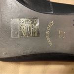 barney's new york Barney’s New York Black Leather Pointy Toe Flats With Pearls Photo 7