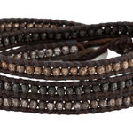 Chan Luu  Gray & Brown Beaded Wrap Bracelet Photo 0