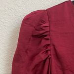 Sugar Lips Burgundy Puff Sleeve Surplice Peplum Photo 8