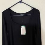 Universal Standard  Foundation black ribbed long sleeve square midi dress NEW 12 Photo 2