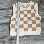 Maeve  By Anthropologie Checkered Sweater Vest Women's Size M Neutral BOHO #160 Photo 6