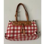 Dooney & Bourke  Red & White Preppy Checkered Plaid Handbag Vintage Y2K Retro Photo 1