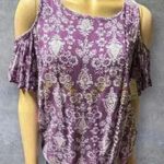 st. john's bay  Women's Open Shoulder Floral Print Top Size SP - Cute & Casual Photo 1