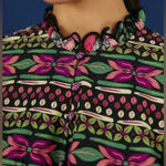 Farm Rio  Dress Mini Floral Black Flower Garden Cotton Pink Swing Resort spring Photo 5