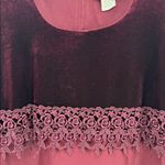 Elegant Burgundy velvet top lace detail 90s vintage tie back Dress 7 Y2K holiday Red Size undefined Photo 12