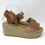 Soludos  Tan Leather Slingback‎ Platform Minorca Espadrille Sandals Size 10 Photo 2