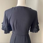 Blu Pepper  Floral Embroidered Wrap Dress Black Sz Small Photo 7