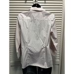 Talbots  3/4‎ Sleeve White/Pink Striped Button Up Size 8 Collar Cuffs Photo 4