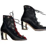Proenza Schouler Open toe Lace up Ankle Booties size 37 Black Photo 4