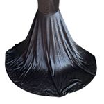 Faeriesty Elegant Off Shoulder Short Sleeve Satin Dress Black Photo 9