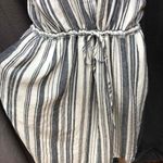 Time & Tru NWT Admiral/White Striped Midi Dress With Waist Tie V-Neck Womens Photo 4