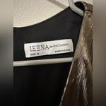 Mac Duggal IEENA  size 12 Gold Metallic Long Sleeve Asymmetrical Gown J1206 Photo 3