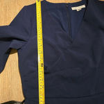 Kay Unger  Women's Pleated Crepe‎ Walk Thru Jumpsuit Navy sz 8 NWT Photo 7