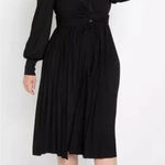 Eloquii NEW  black Knot Front Pleated Skirt Dress, plus size 18‎ Photo 0