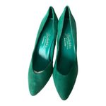 Frederick's of Hollywood  Green Suede Leather Pointed Toe Heel Pump Shoes Size 7.5 Photo 11
