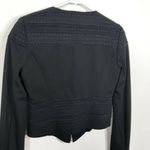 Bebe Black Full Zip Textured Long Sleeve Crop Stretch Jacket Womens Size 4 Photo 6