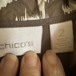 Chico's  Brown White Large Animal Print Ikat Print Collarless Cropped‎ Jacket 2 Photo 9