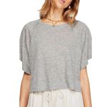 We The Free Weekend Linen Blend Tee In Gray Sz S Photo 1