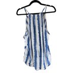 Market & Spruce Blue White Stripe Rayon Tank Top Hi Lo XL Photo 1