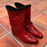 Maud Frizon Red Crocodile Pattern Pointed Toe Western Boots Size EU 36 Photo 3