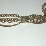 Elegant Vintage Gold Tone Layered Chain With Locket Pendant Necklace Photo 4