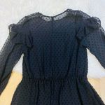 ZARA  Black Dotted Mesh Dress with Ruffles | XS Photo 4