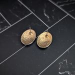 Vintage Stud Earrings Light Purple/Lilac & Gold Tone Oval Purple Photo 4