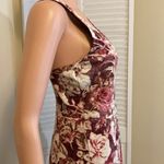 CHAPS Size Small NWT Noel Floral Sleeveless Jersey Midi Dress Wine Cream Roses Photo 4