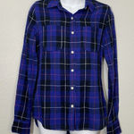 Mossimo Multicolor Blue Black Plaid Fall Flannel Woman’s Size XS/TP Photo 0