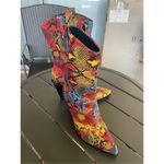 Azalea Wang Midcalf Multicolor Snakeskin Print Western Boots Red/Yellow Size 6 Red Photo 12