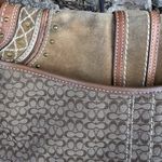 Coach Vtg  Soho Flap Hobo Brown Signature C Patchwork Shoulder Tote Bag W Rivets Photo 8