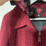 Gallery Burgundy Quilted Jacket W/Removable Faux Fur Collar Small EUC Photo 4