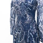 Dress the Population | New! Elegant Navy Sophia Dress with Embroidered Sequins Photo 7