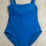 Shade & Shore Blue Square Neck Wide Strap One Piece Swimsuit Size L Photo 0
