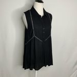 Honey Belle Black Sleeveless Hi/Lo Flowy Top Small Photo 2