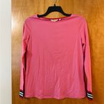 Boden Ella Breton Top Shirt Pink Striped Cuff Long Sleeve Boat Neck NWT Medium Photo 1