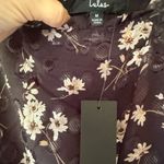 Lulu’s Floral Black Chiffon Midi Dress NWT Size M Photo 2