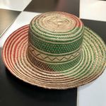 Wayuu NEW Handwoven Sun Hat Boho Artisan Unique One of a Kind Green Red Outdoor Photo 2