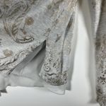 Lucky Brand Mosaic Paisley Print Pullover Sweater Size Small Chiffon Hem Gray Photo 5