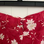 Christopher & Banks Vintage  women’s red tan floral polyester‎ zip maxi skirt 6 Photo 2