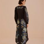 Farm Rio Black Stitched Garden Organic Cotton Midi Dress Small NWOT Photo 2