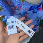 Willow & Clay  Blue Floral Shoulder Ruffle Mini Dress Photo 2