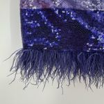 Lovers + Friends  Sirena Skirt in Purple Multi Sequin size Medium Mini Feathers Photo 4