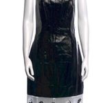 STAUD NWT Joan Yin Yang Dress Beaded Fringe Black Faux Leather Sleeveless sz 10 Photo 3