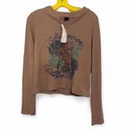 Urban Outfitters NWT Brown Tiger Thermal Notch Neck Tee Shirt Sz Large Photo 1