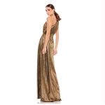 Mac Duggal  26537 Womens Draped One Shoulder Grecian Metallic Gown Dress Photo 5
