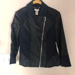 Cache  Mixed Media Moto Jacket Navy Blue 0 Photo 1