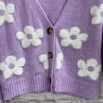 No Boundaries  Purple Floral Knit Cardigan Juniors Small Photo 1