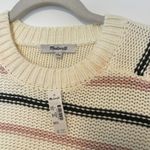 Madewell NWT  Cotton Crewneck Sweater in Stripe In Dark Loden Stripe Size S Photo 5
